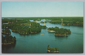 Canadians Spans Of The Thousand Island Bridge, Vintage Post Card.