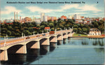 Richmonds Skyline And Mayo Bridge Over The Historical James River, Vintage Post Card