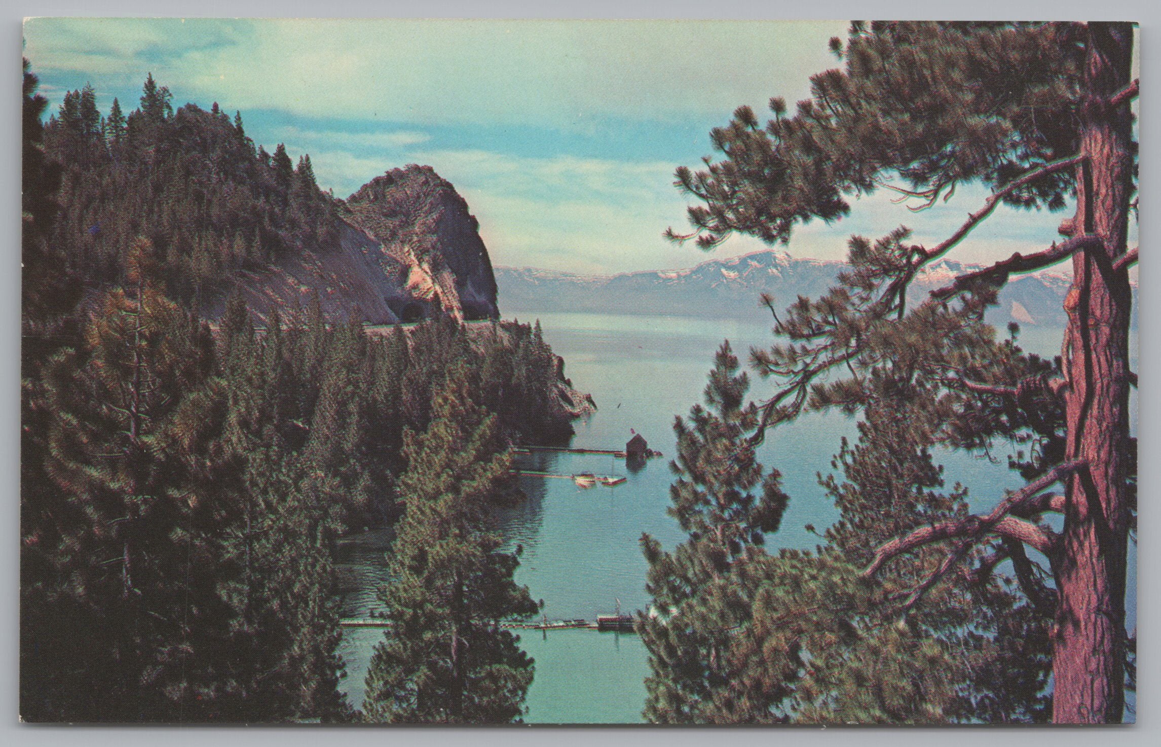 Cave Rock, The Cross Of Mount Tallac, Mile High Lake Tahoe, Vintage Post Card