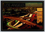 Los Angeles, Horbor Freeway Dusk View California, Vintage Post Card