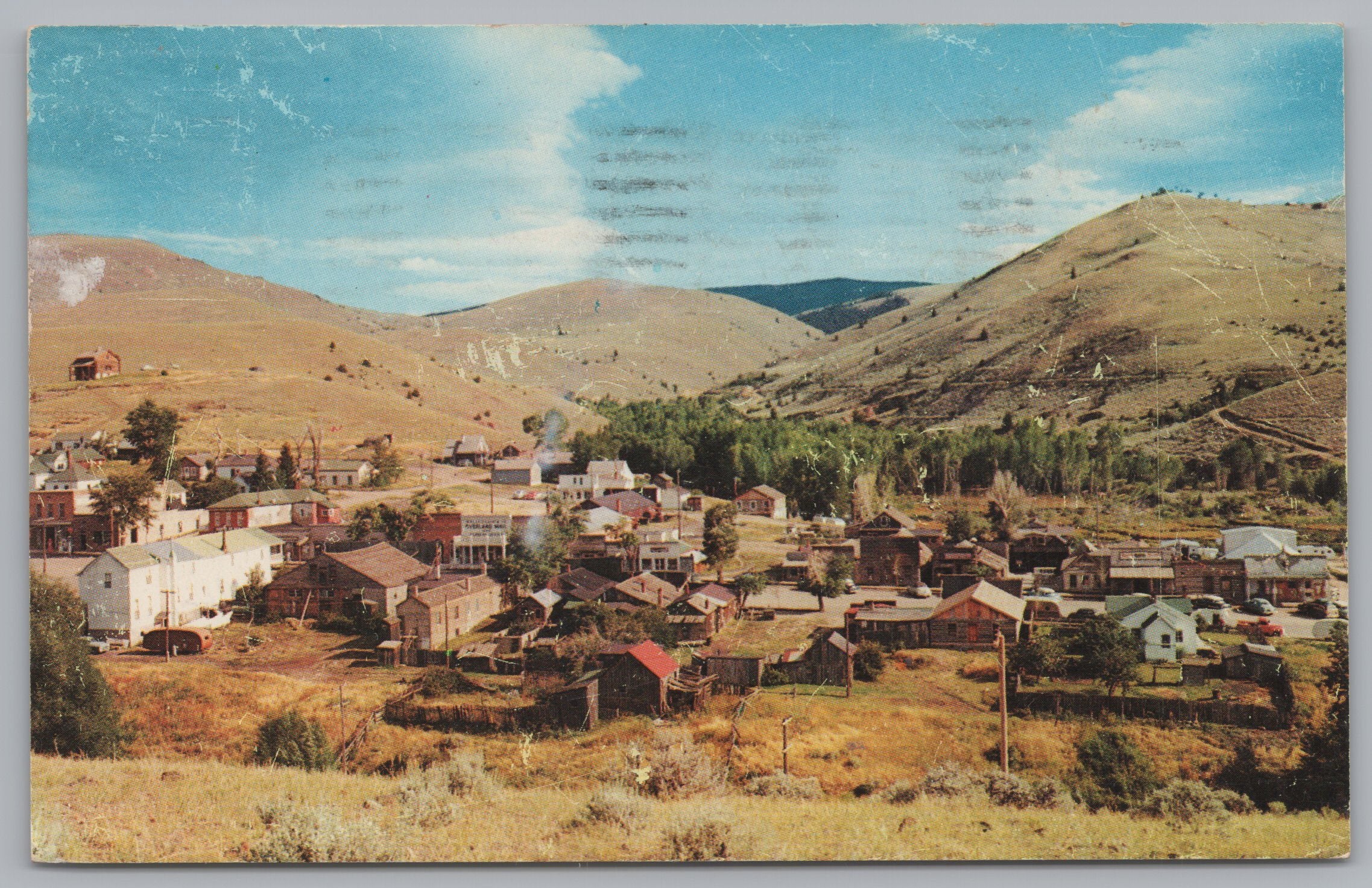 Cradle Of Montana History, Virginia City, Montana From Boot Hill, Vintage Post Card.