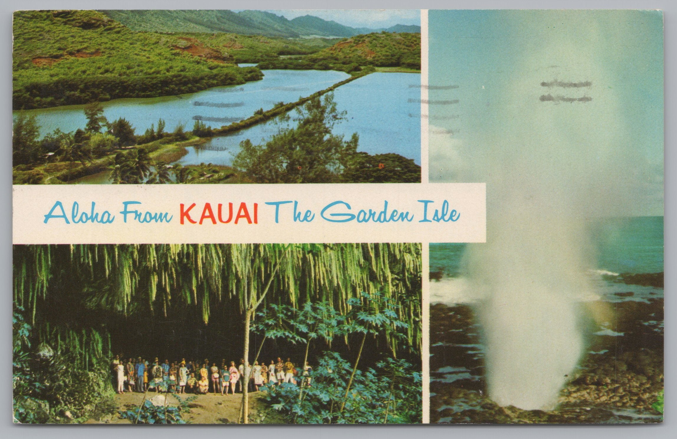Greeting Card From Kauai, Hawaii, USA, The Garden Island, Vintage Post Card.
