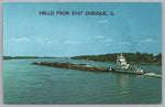 The Quite Mississippi River, Along The Great River Road, East Dubuque, Illinois, Vintage Post Card