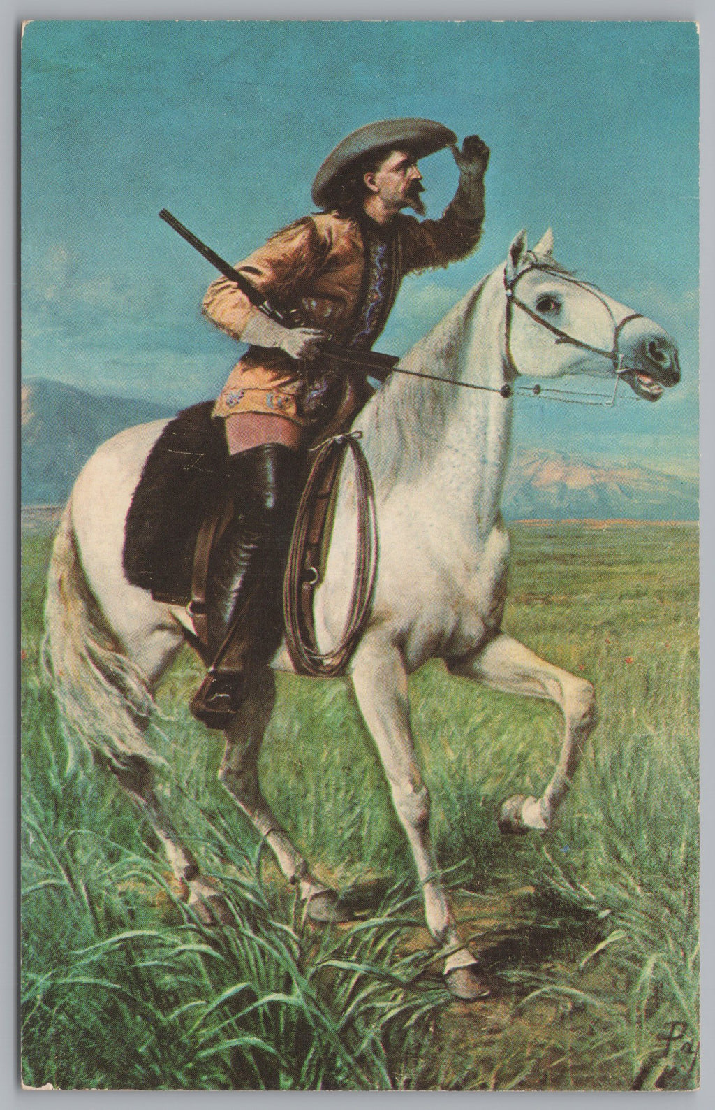 The Scout Buffalo Bill, Memorial Museum, Lookout, Colorado, Vintage Post Card.