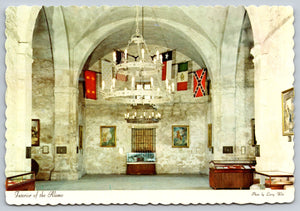 Interior Of The Alamo, Vintage Post Card