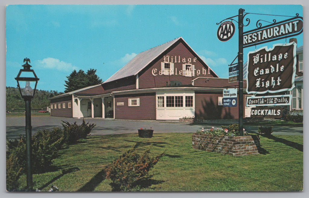 Village Candle Light Restaurant, 1 Mile North On U.S. 21, Vintage Post Card.