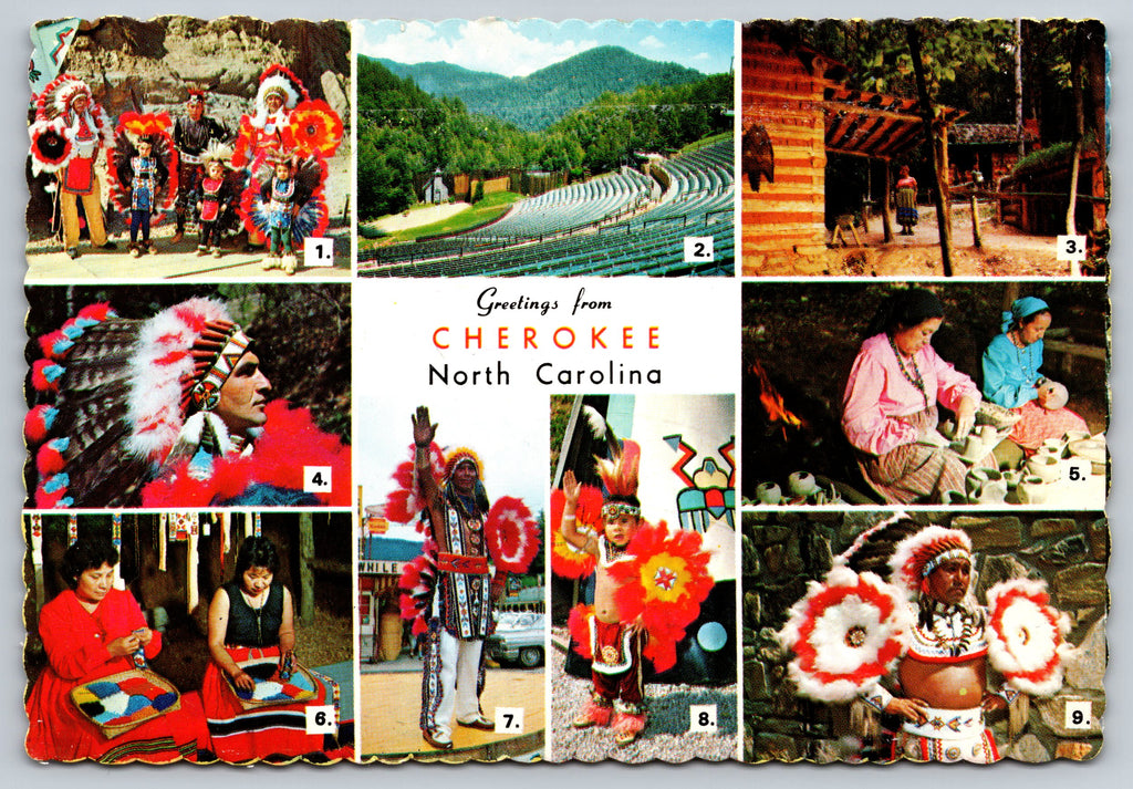 Greeting Card, Cherokee, North Carolina, Vintage Post Card