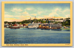 Dock Scene, Mackinac Island, USA, Vintage Post Card