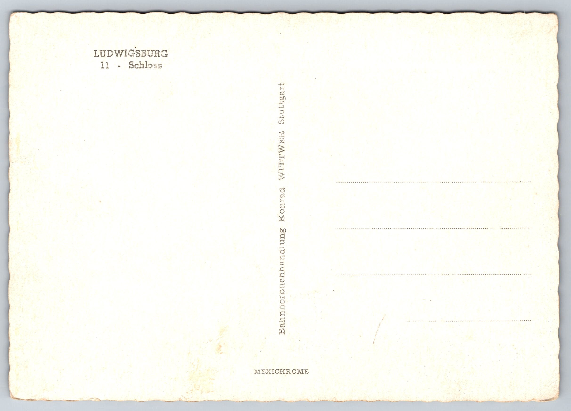 Ludwigsburb, Schloss, Vintage Post Card