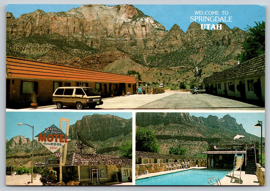 Zion Park Motel, Springdale, Utah, Vintage Post Card