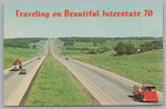 Traveling On The Beautiful Interstate 80, USA, Vintage Post Card.