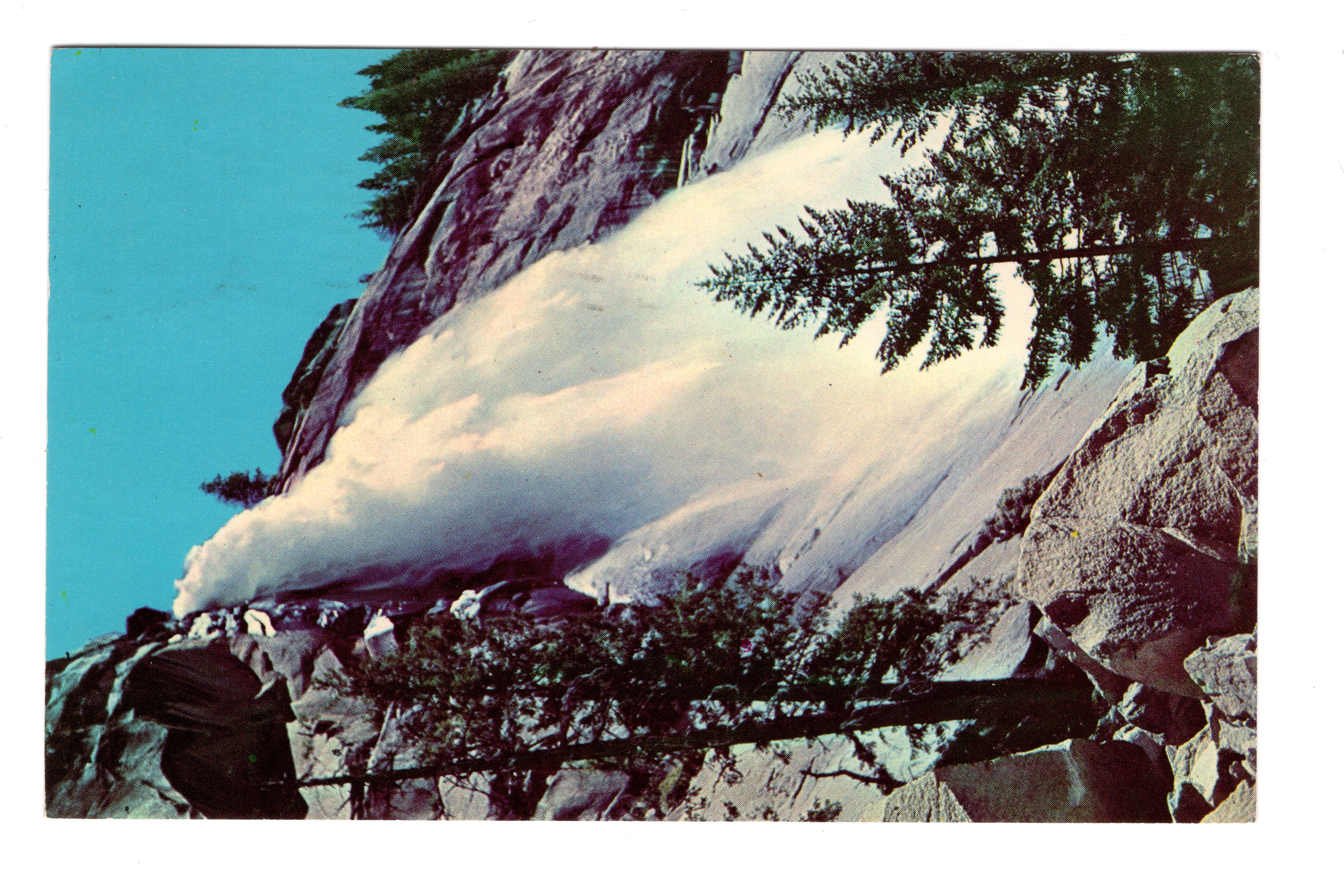 Yosemite National Park, Nevada Fall, California, Vintage Post Card.
