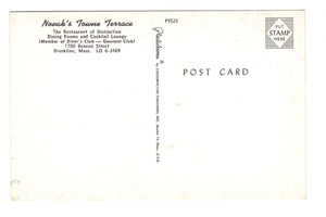 Novak’s Towne Terrace, Brookline MA Vintage Post Card.
