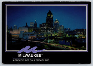 Milwaukee Night Skyline, Milwaukee Convention Vintage Post Card