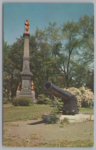 Monumental Park, Warren, Ohio, Vintage Post Card.