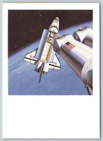 Space Shuttle In Orbit, Vintage Post Card