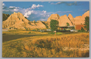 The Badlands National Park, South Dakota, USA, Vintage Post Card.