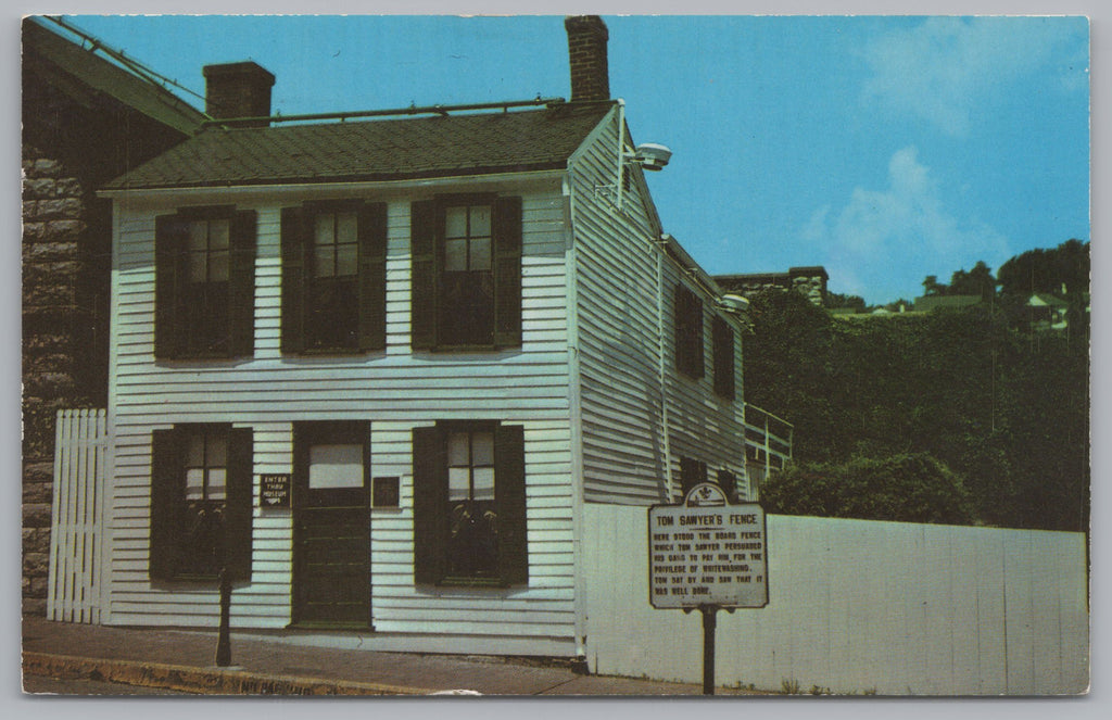 The Mark Twain Boyhood Home, Hannibal, Missouri, Vintage Post Card.
