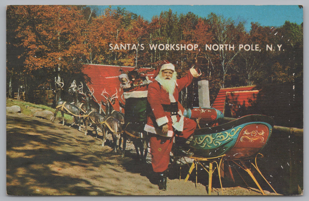 Santa’s Workshop, North Pole, New York, Tourist Attraction, Vintage Post Card.