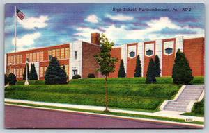 High School, Northumberland, Pennsylvania, USA, Vintage Post Card