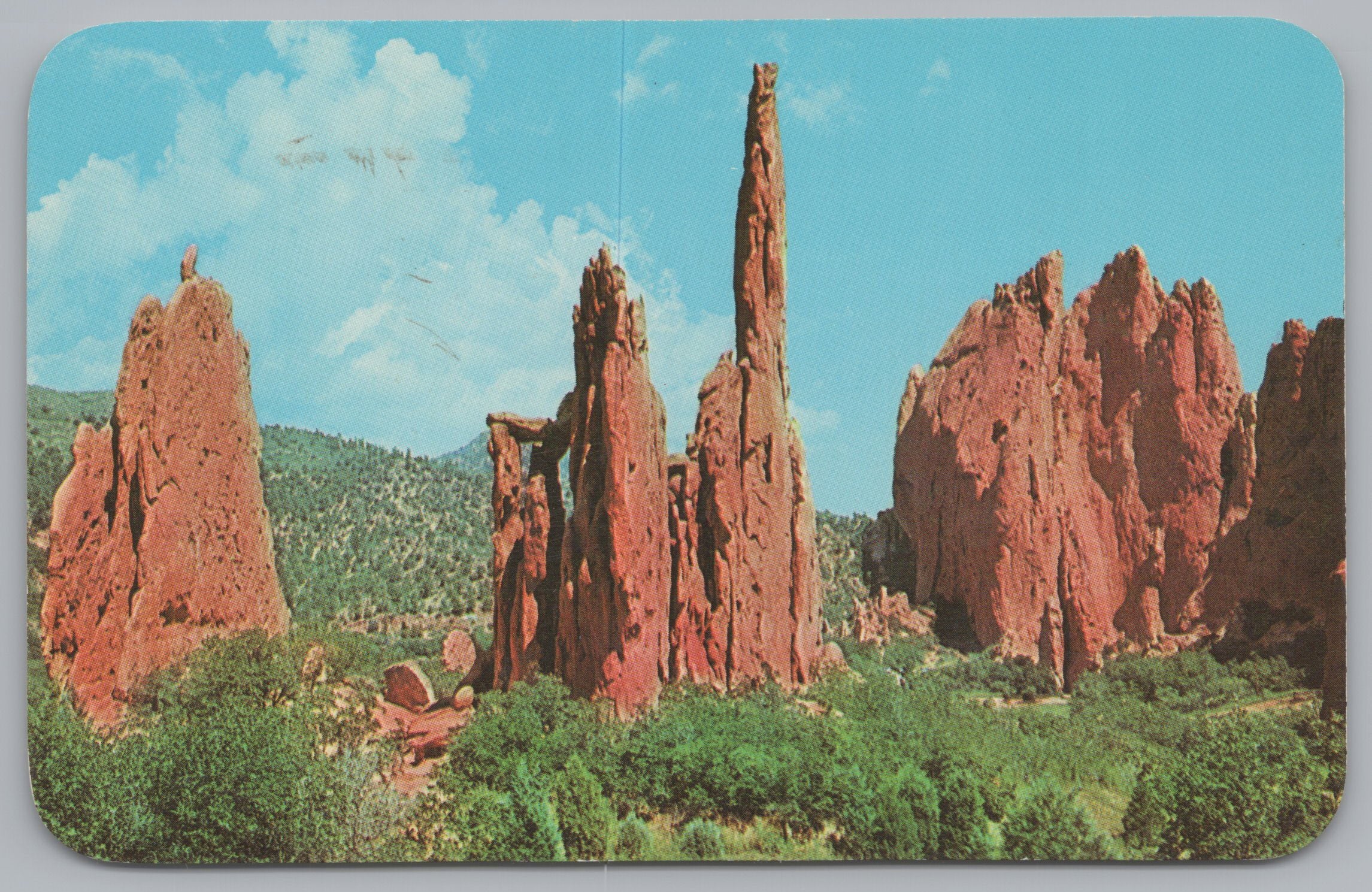 Cathedral Rocks, Garden Of The Gods, Pikes Peak Region, Colorado, USA, Vintage Post Card