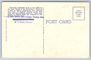 Cottage Gardens, Natchez, Mississippi, USA, Vintage Post Card
