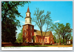Bruton Parish Church, Williamsburg, Virginia, Vintage Post Card