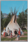 Indian Family Outside Tepee, Vintage Post Card