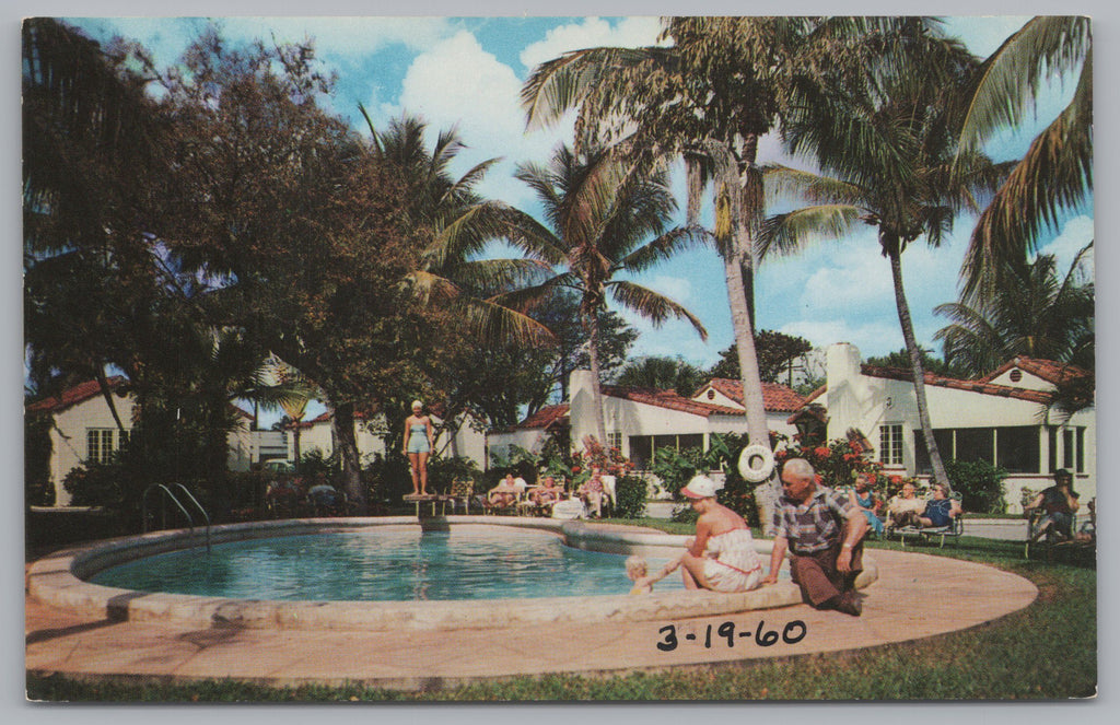 Spanish Courts, Riviera Beach, Vintage Post Card.