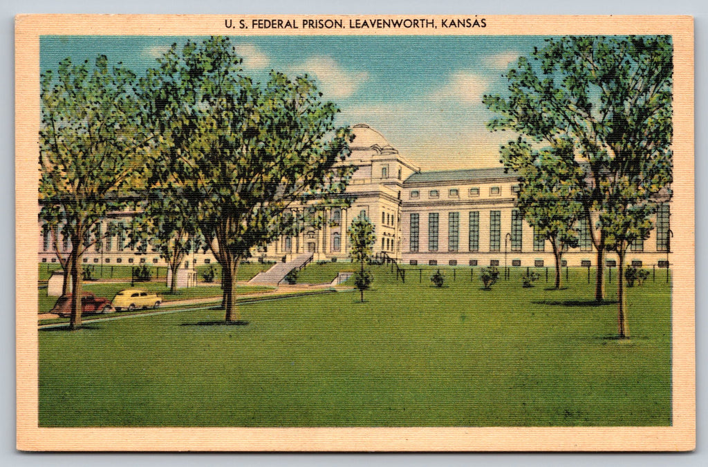 Federal Prison, Leavenworth, Kansans, USA, Vintage Post Card