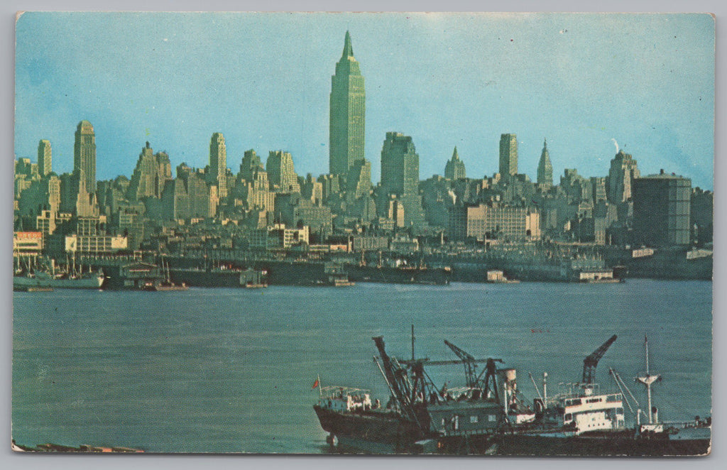 Manhattan Skyline, Empire State Building, Vintage Post Card.