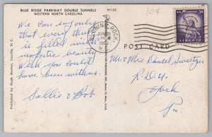Blue Ridge Parkway, Double Tunnels, Western North Carolina, USA, Vintage Post Card