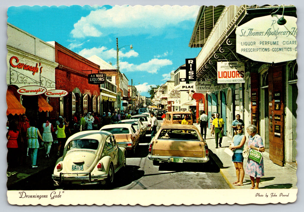 Dronningens Gade, St. Thomas, Virgin Islands, Vintage Post Card
