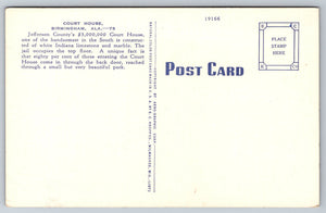 Court House, Birmingham, Atlanta, USA, Vintage Post Card
