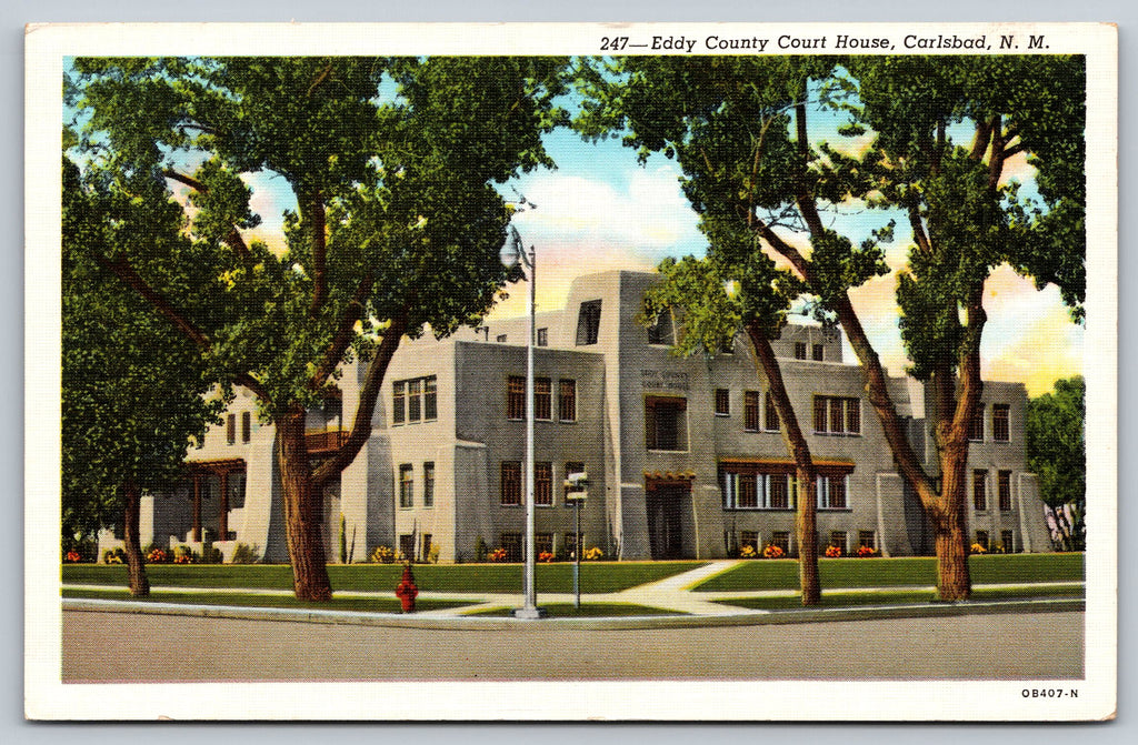 Eddy County Court House, Carlsbad, New Mexico, USA, Vintage PC