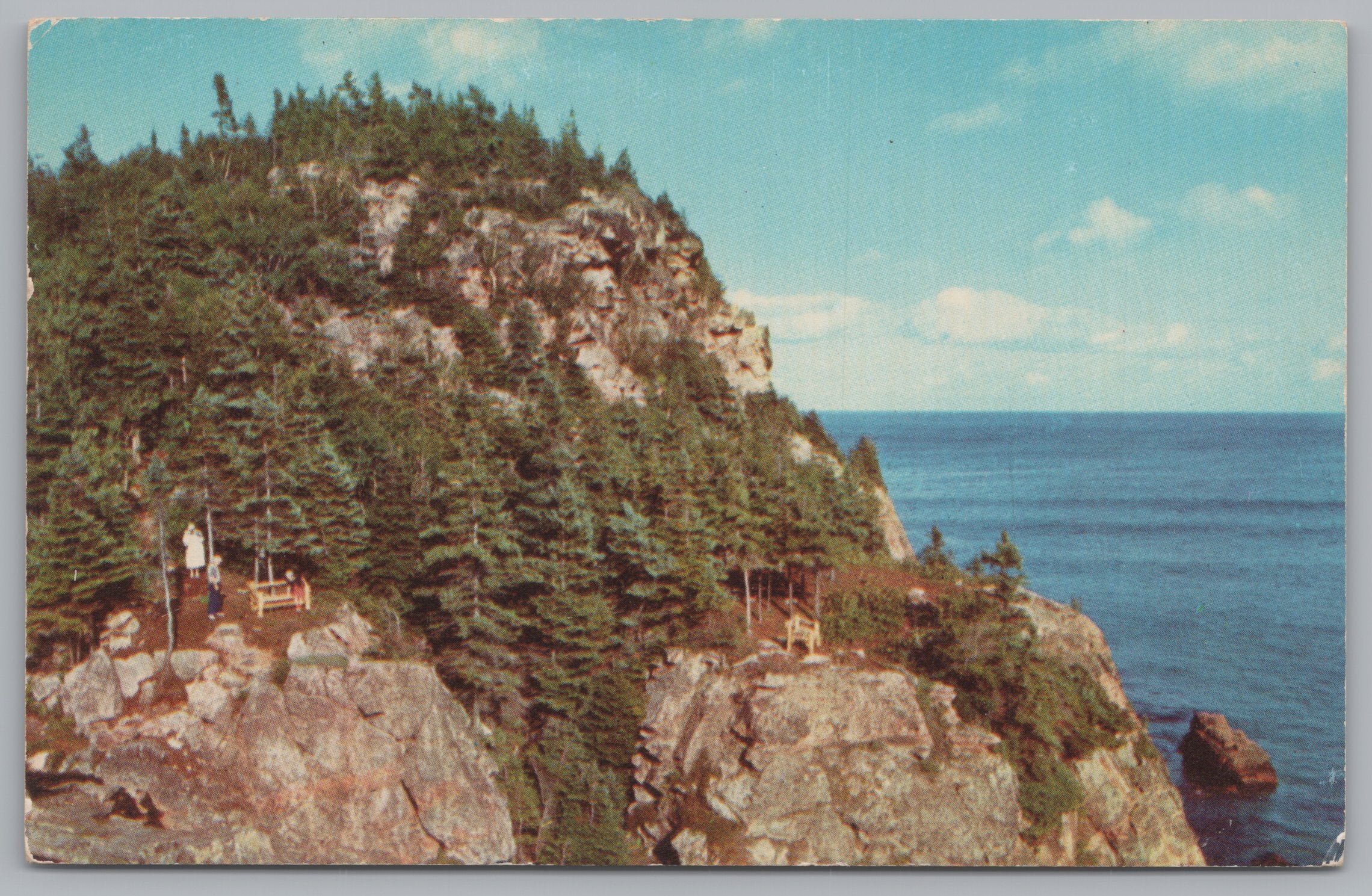 Rugged Rocks On The Cabot Trail, Black Brook, Nova Scotia, Vintage Post Card.