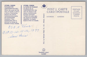 Confederation Hall, Parliament Hill, Ottawa, Canada, Vintage Post Card