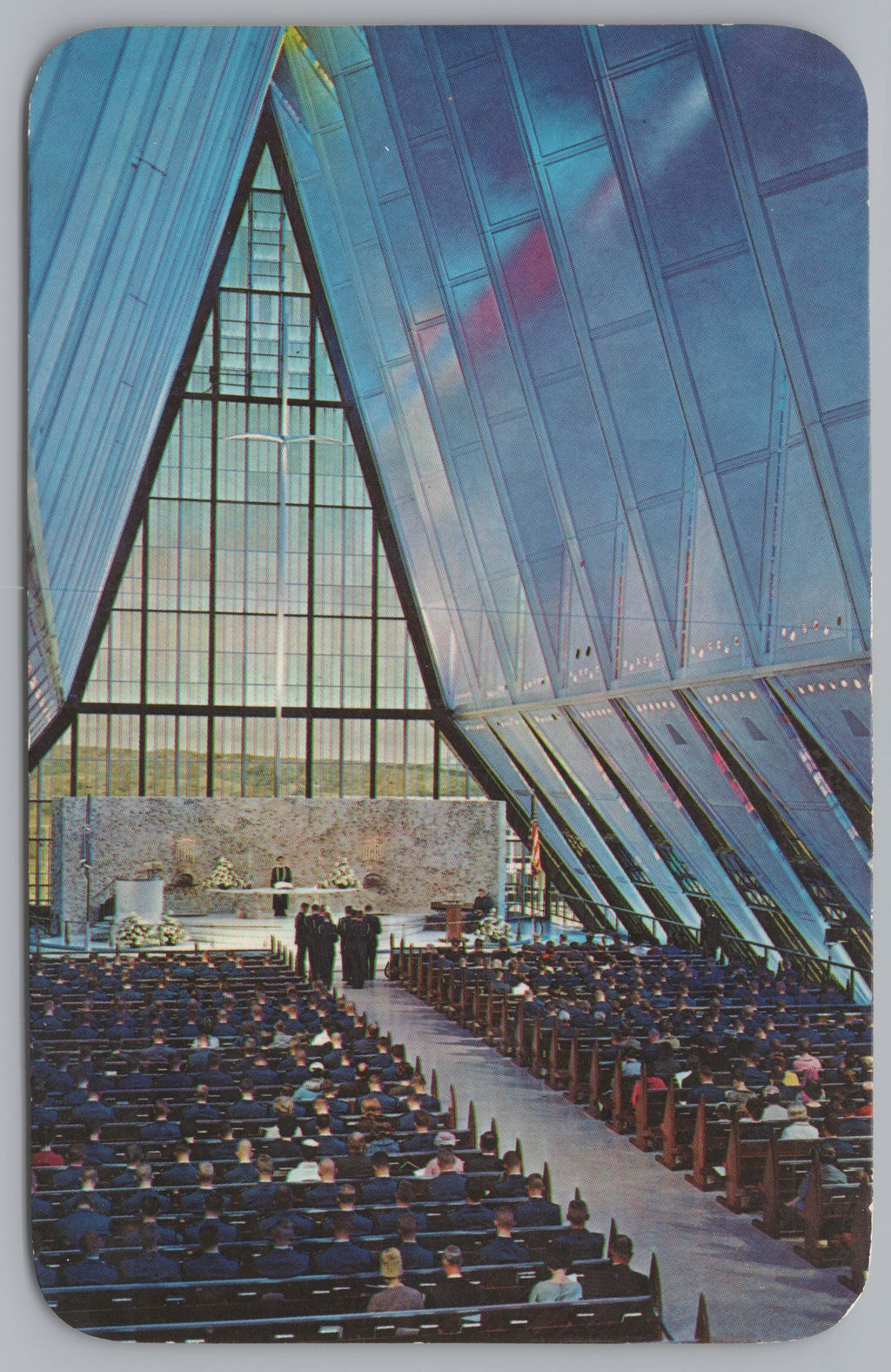 Interior View The Protestant Chapel, Colorado Springs, Vintage PC