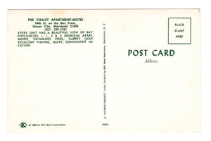 The Chalet Apartment Motel, 10th Street on the Bay Front, Ocean City, Vintage Post Card