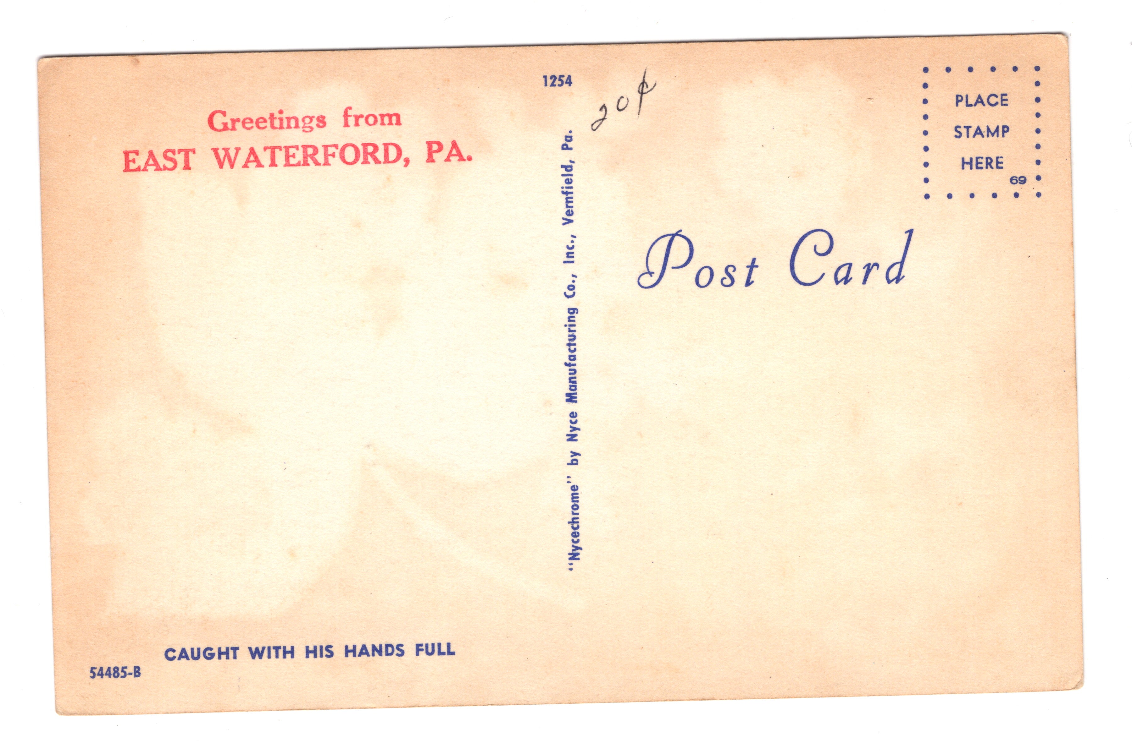 Duck Hunting in East Waterford, Pennsylvania, Vintage Post Card