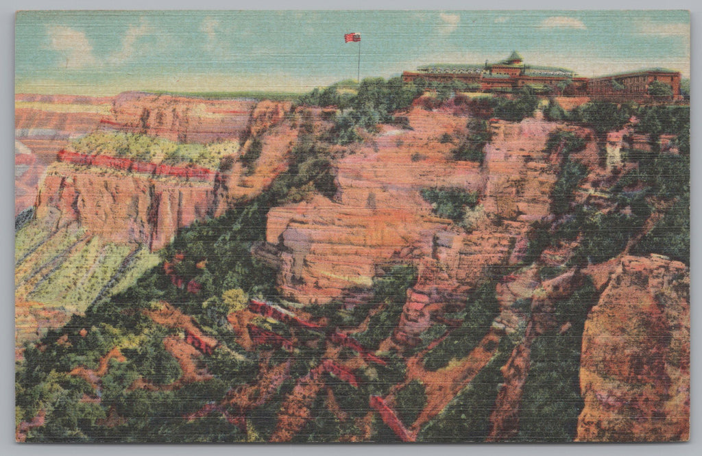 El Tovar Hotel On The Rim, Grand Canyon, Arizona, Vintage Post Card.