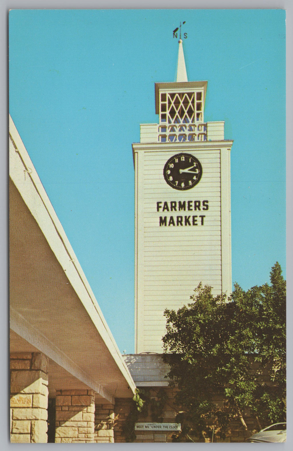 World Famous Farmers Market, Los Angeles California, Vintage Post Card.