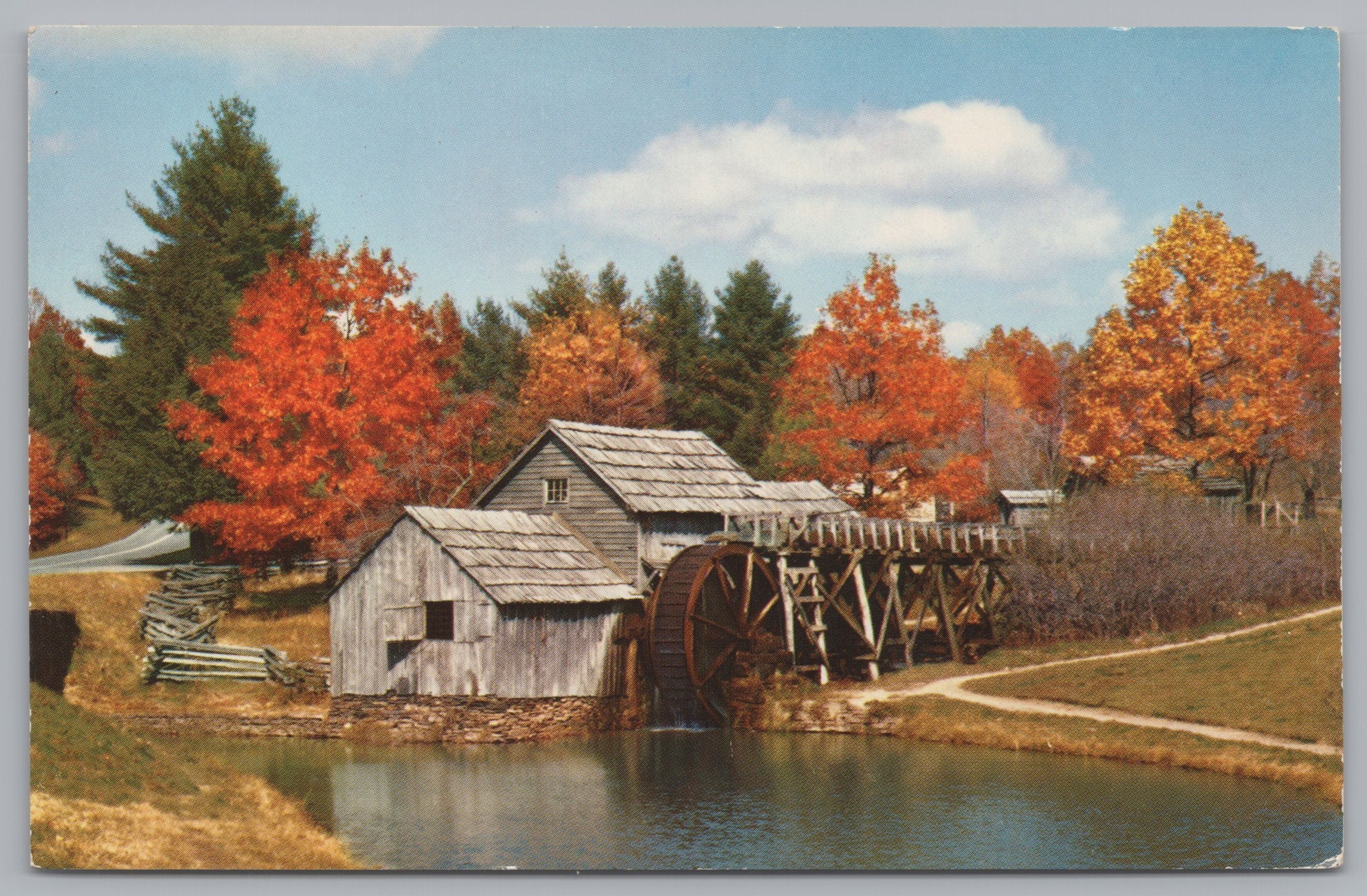 Mabry Mill, Blue Ridge Parkway, Virginia, USA, Vintage Post Card.