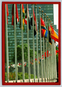 United Nations Flags, Vintage Post Card