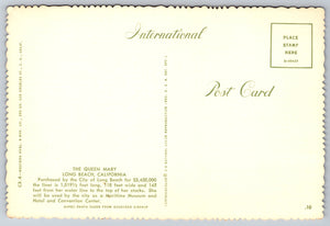 The Queen Mary, Long Beach, California, Vintage Post Card