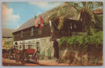 Oldest House, St. Francis Street, St. Augustine, Florida, Vintage Post Card.