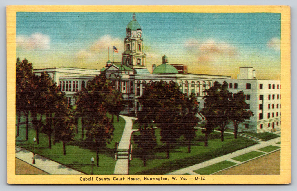 Cobell County Court House, Huntington, West Virginia, USA, Vintage Post Card