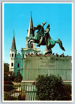 Jackson Square Monument, New Orleans, Vintage Post Card