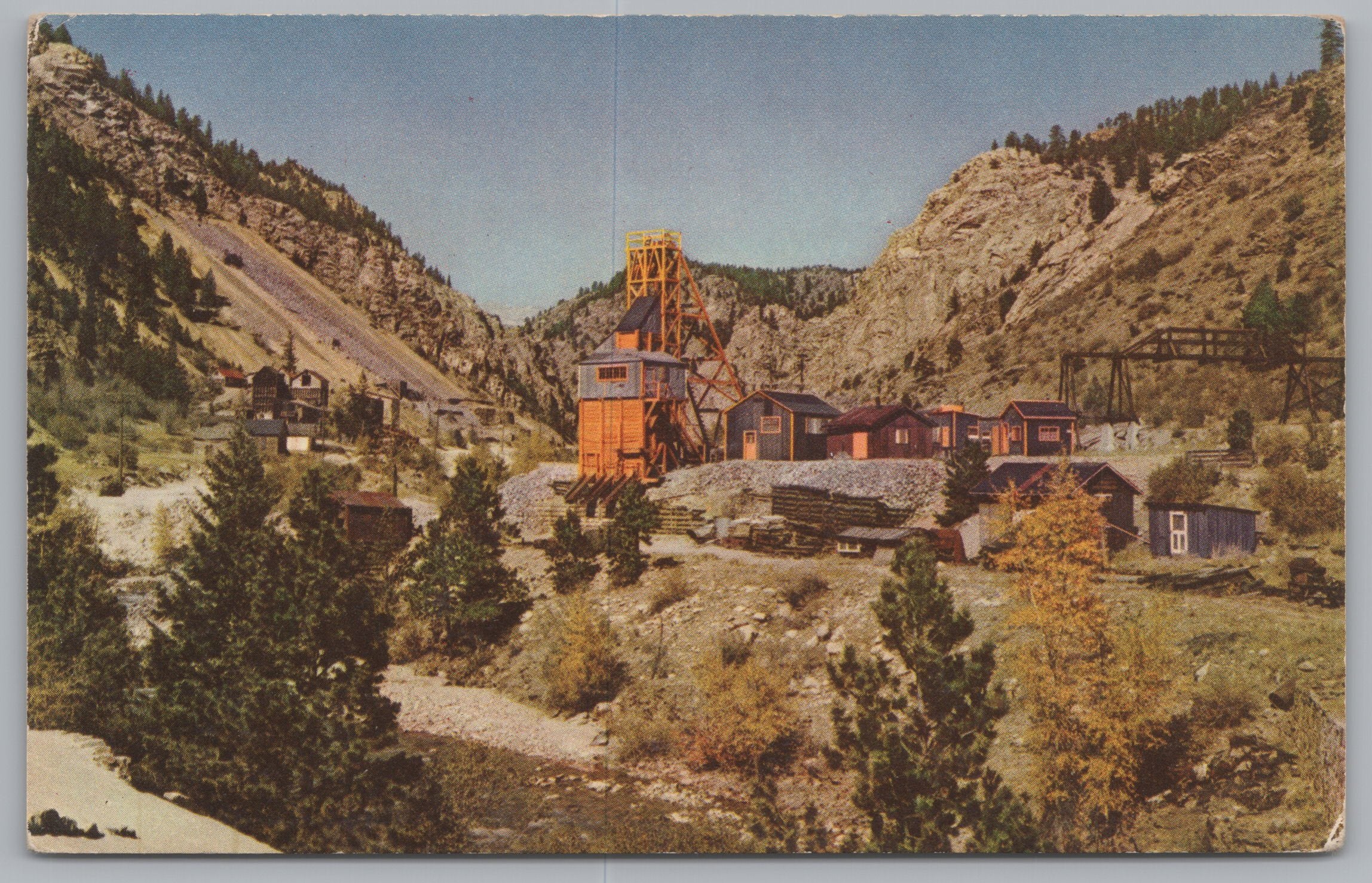 Gold Mining Building, Vintage Post Card