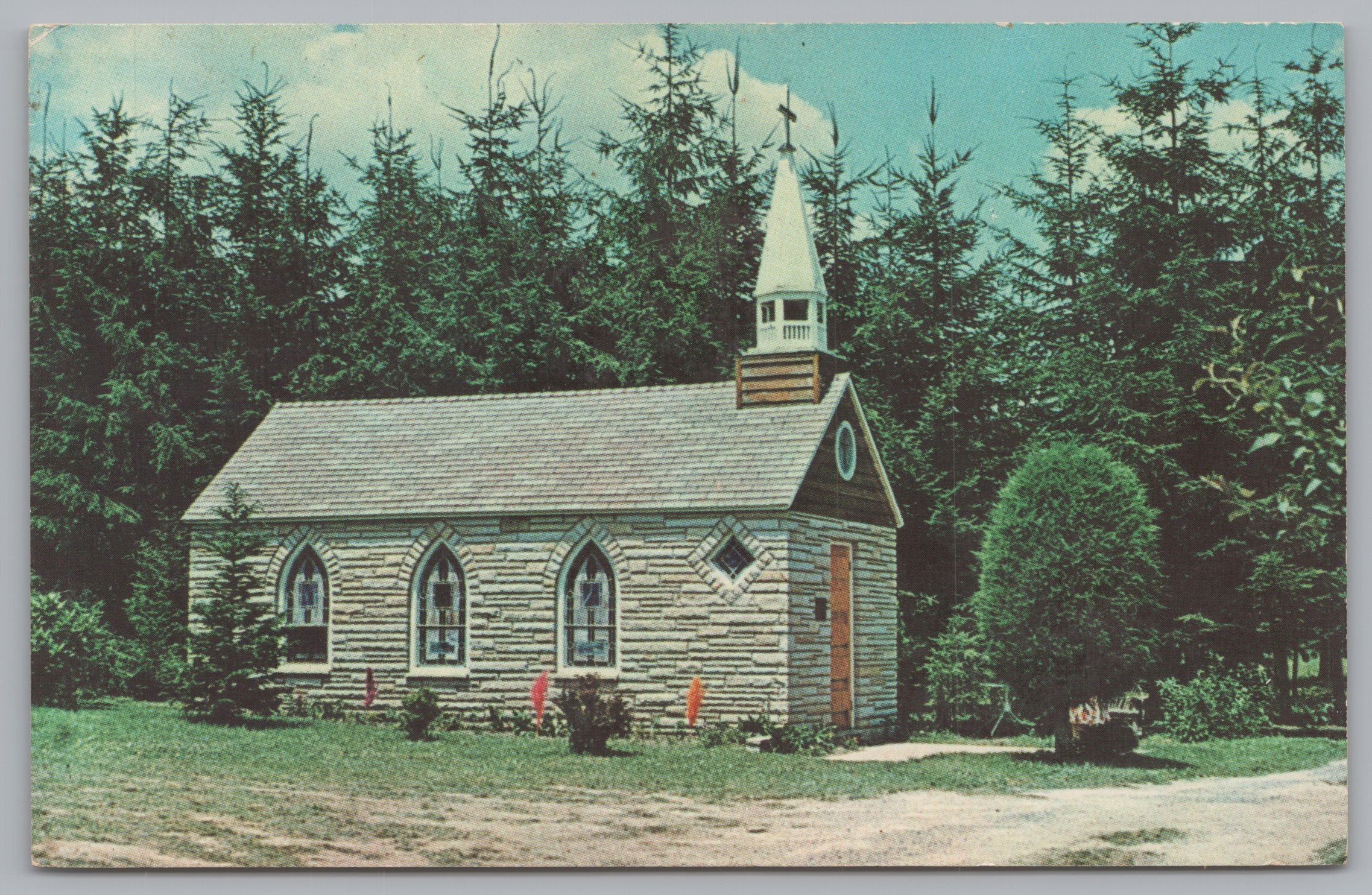 Our Lady Of The Pines, Route 219, Horse Shoe Run, West Virginia, Vintage Post Card.